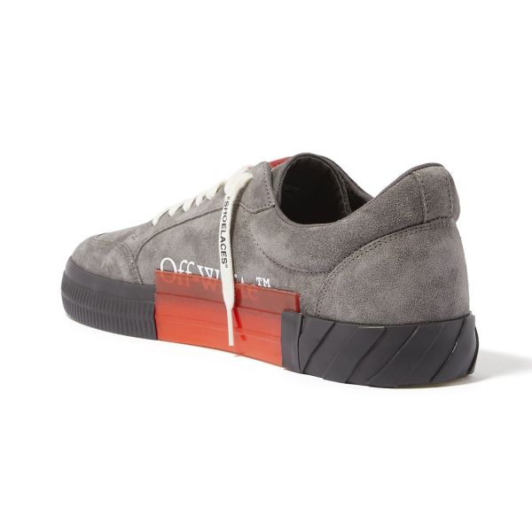 Кеды Off White Low Vulcanized Suede Dark Grey White.