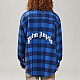 Овершорт Palm Angels Curved Logo Overshirt Blu White