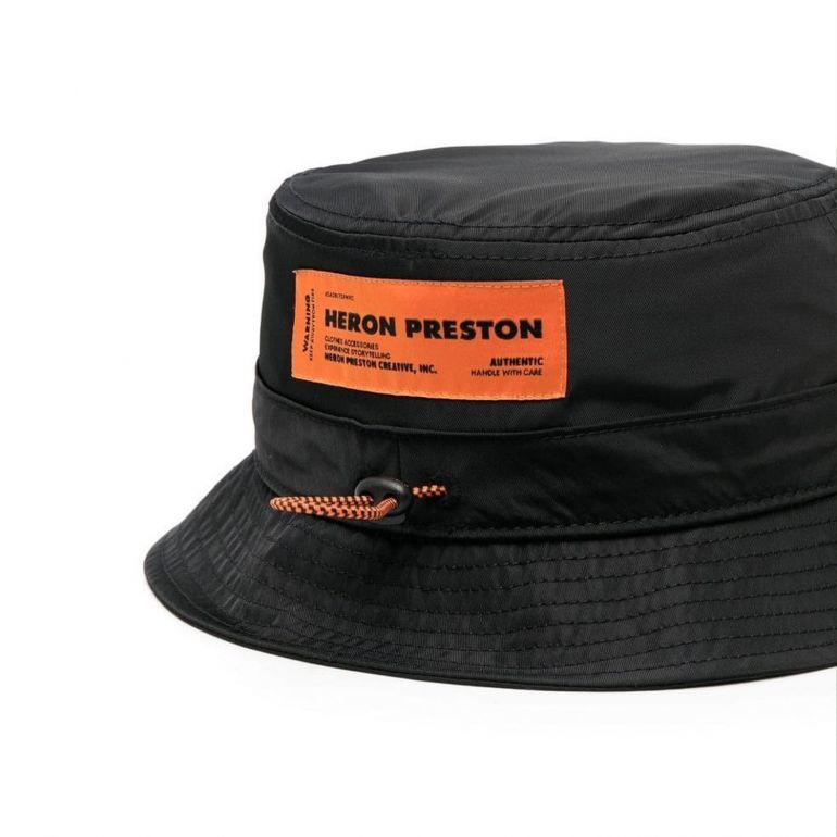Панама Heron Preston HPNY EMB Nulon Bucket Hat Black White.