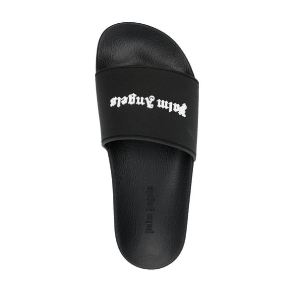 Шлепанцы Palm Angels New Logo Pool Slider Black White.
