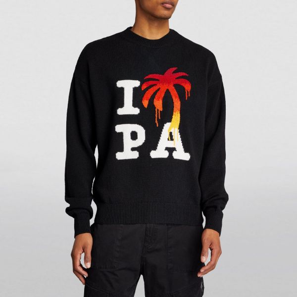 Светр Palm Angels I love PA Sweater Black Red.