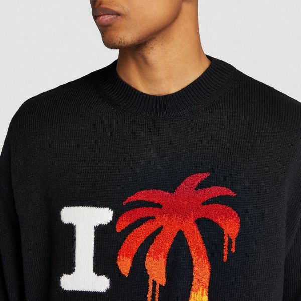 Свитер Palm Angels I love PA Sweater Black Red