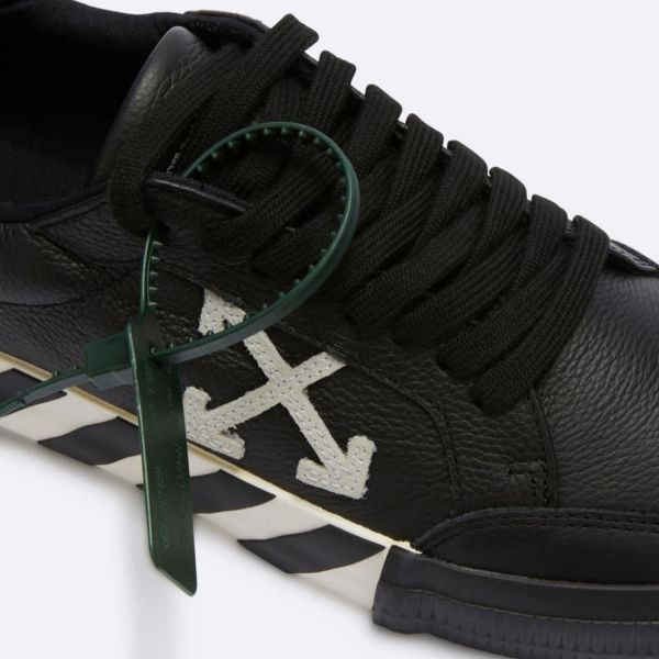 Кеды Off White Low Vulcanized Leather Black White.