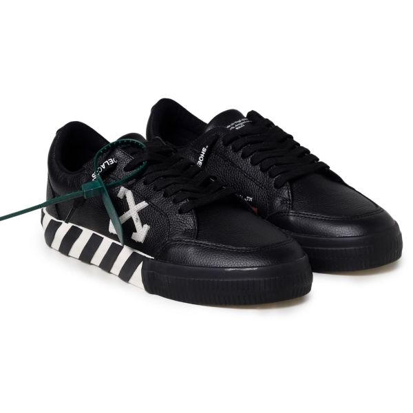 Кеды Off White Low Vulcanized Leather Black White.