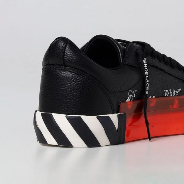 Кеды Off White Low Vulcanized Leather Black White.