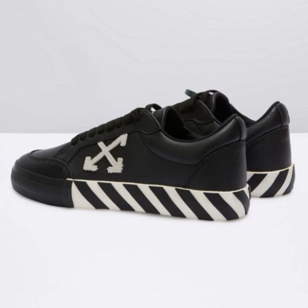 Кеды Off White Low Vulcanized Leather Black White.