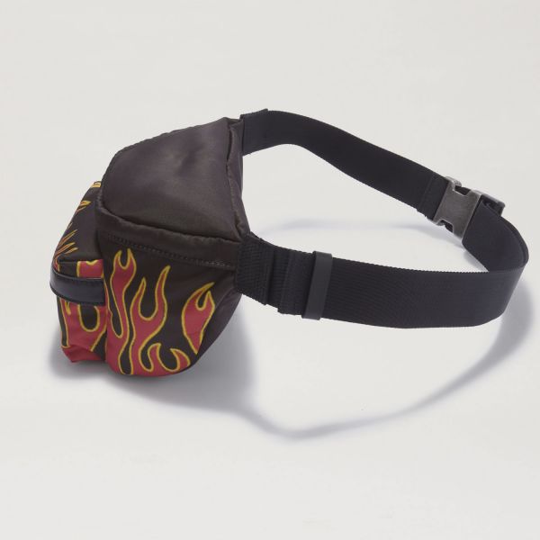 Поясная сумка Palm Angels Fannypack Printed Flames Red White.