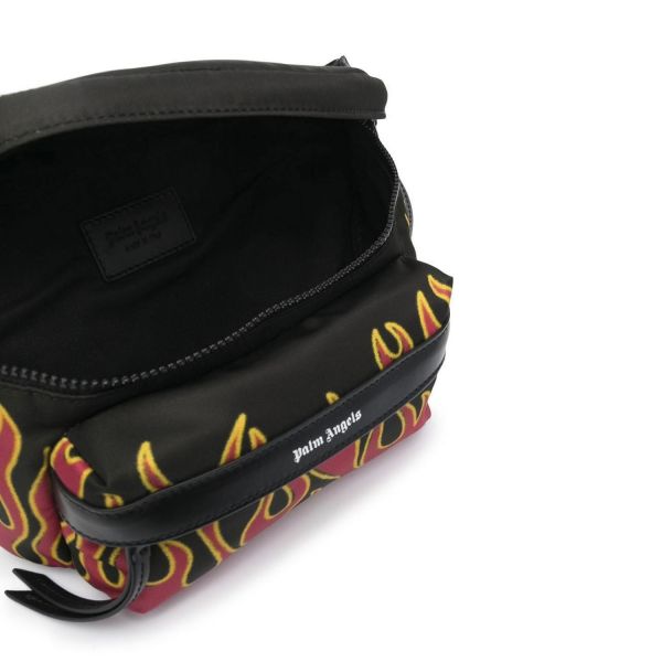Поясная сумка Palm Angels Fannypack Printed Flames Red White.