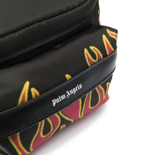 Поясная сумка Palm Angels Fannypack Printed Flames Red White.