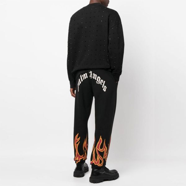 Спортивні штани Palm Angels GO Graffiti Flames Sweatpants Black Red.