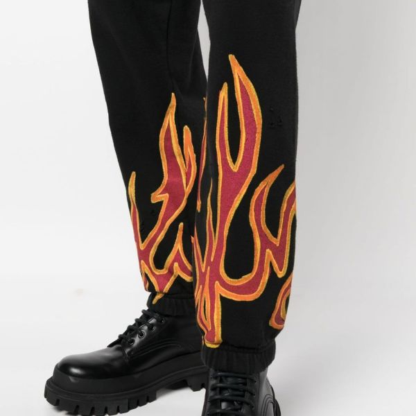 Спортивные штаны Palm Angels GO Graffiti Flames Sweatpants Black Red