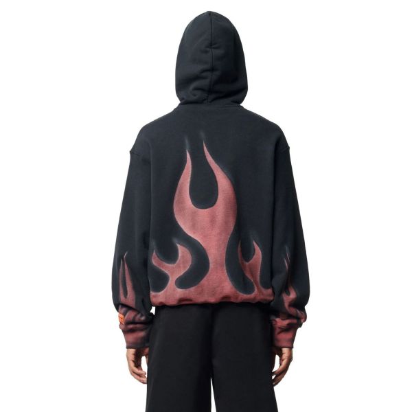 Худи Heron Preston Heron Times Flames Hoodie Black Red.