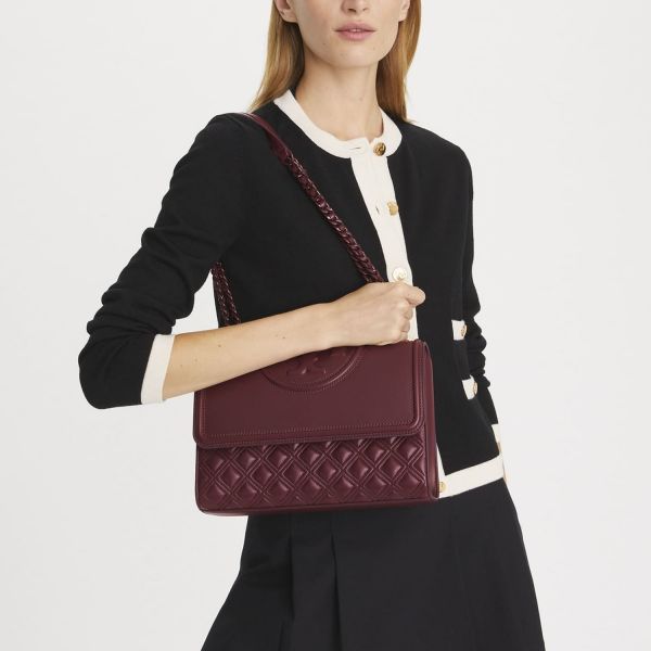 Сумка Tory Burch Fleming Small Convertible Shoulder Bag Wine.