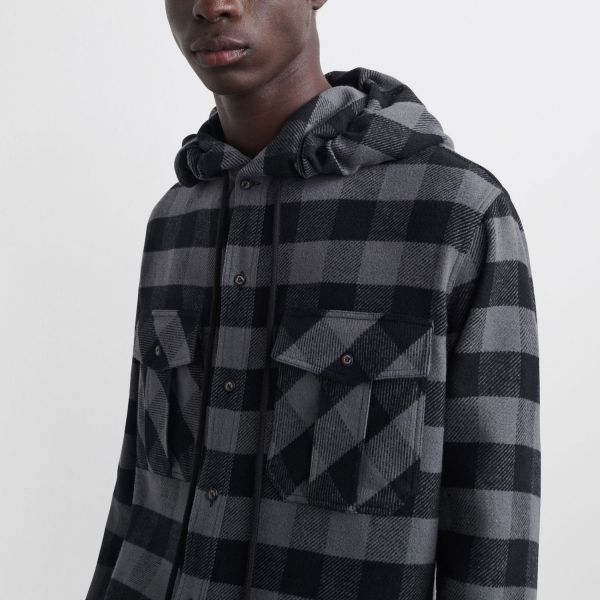 Овершорт Off White Arrow Hoodie Flannel Shirt Light Grey Whit