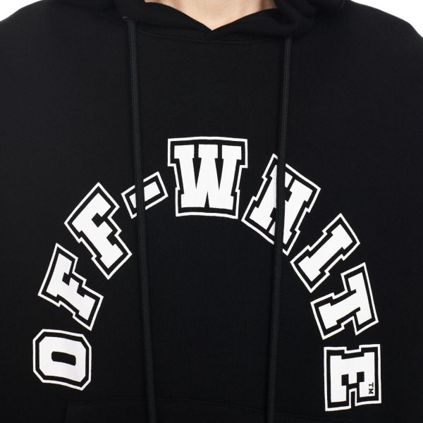 Худи Off White Football Over Hoodie Black White.