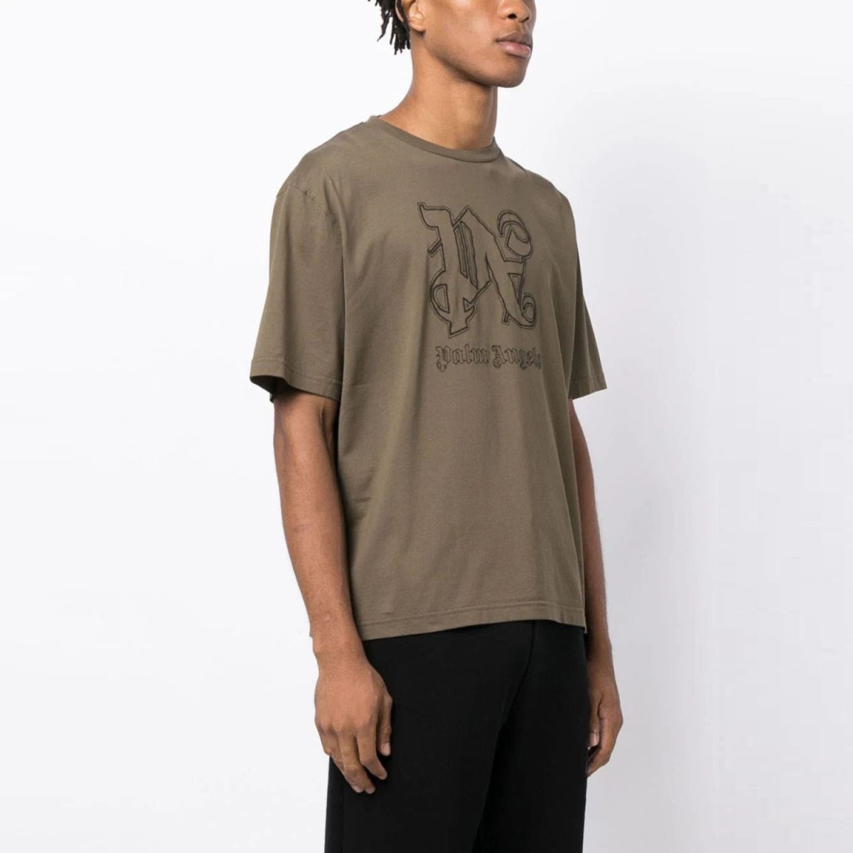 Футболка Palm Angels PA Monogram Statement Reg Brown Black
