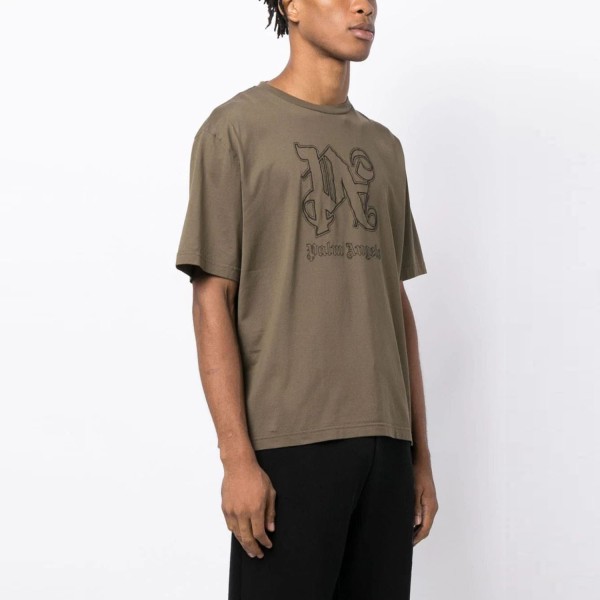 Футболка Palm Angels PA Monogram Statement Reg Brown Black