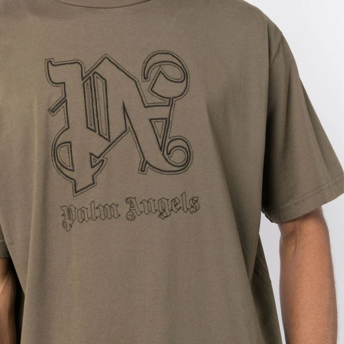 Футболка Palm Angels PA Monogram Statement Reg Brown Black