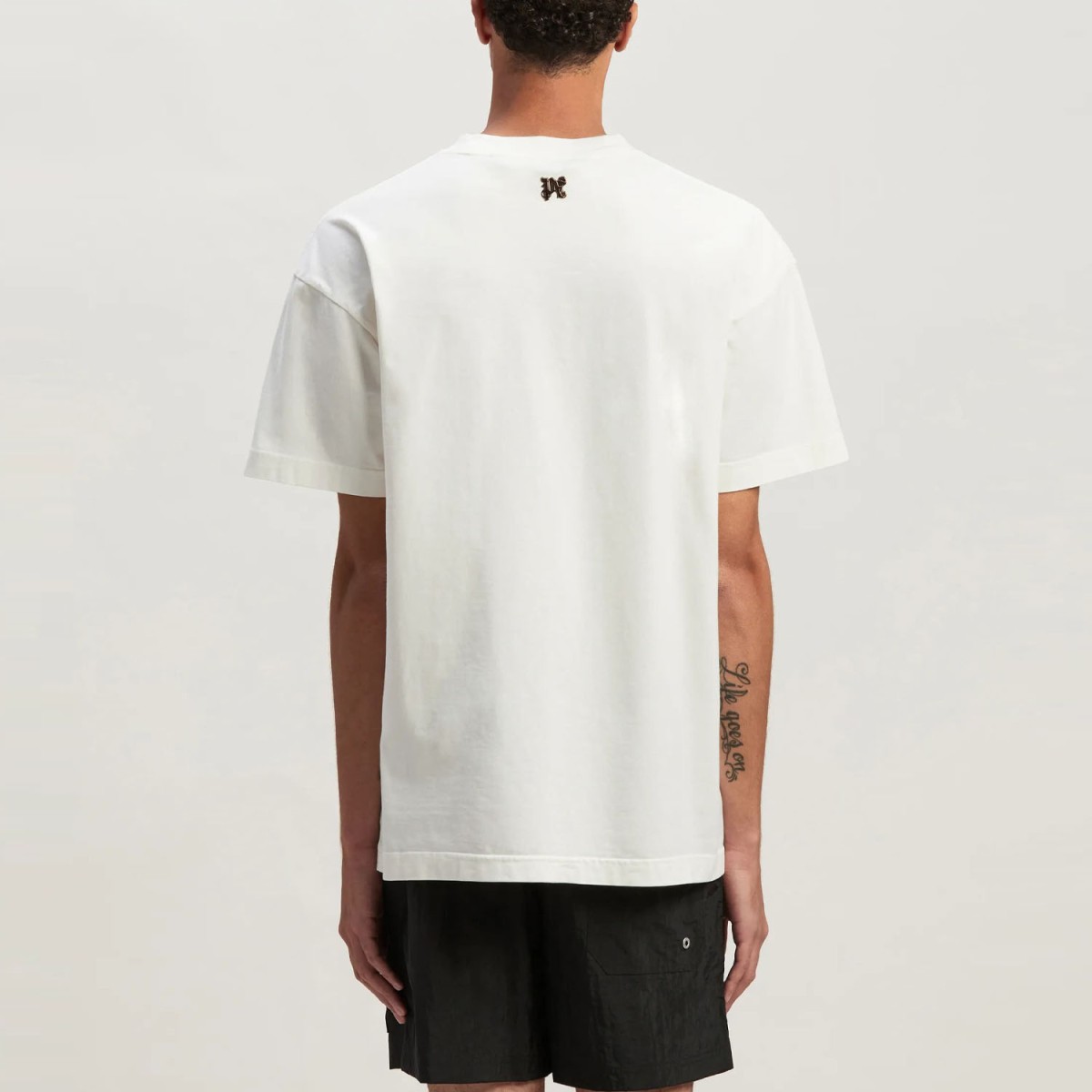 Футболка Palm Angels Burning Monogram Tee Off White Gold