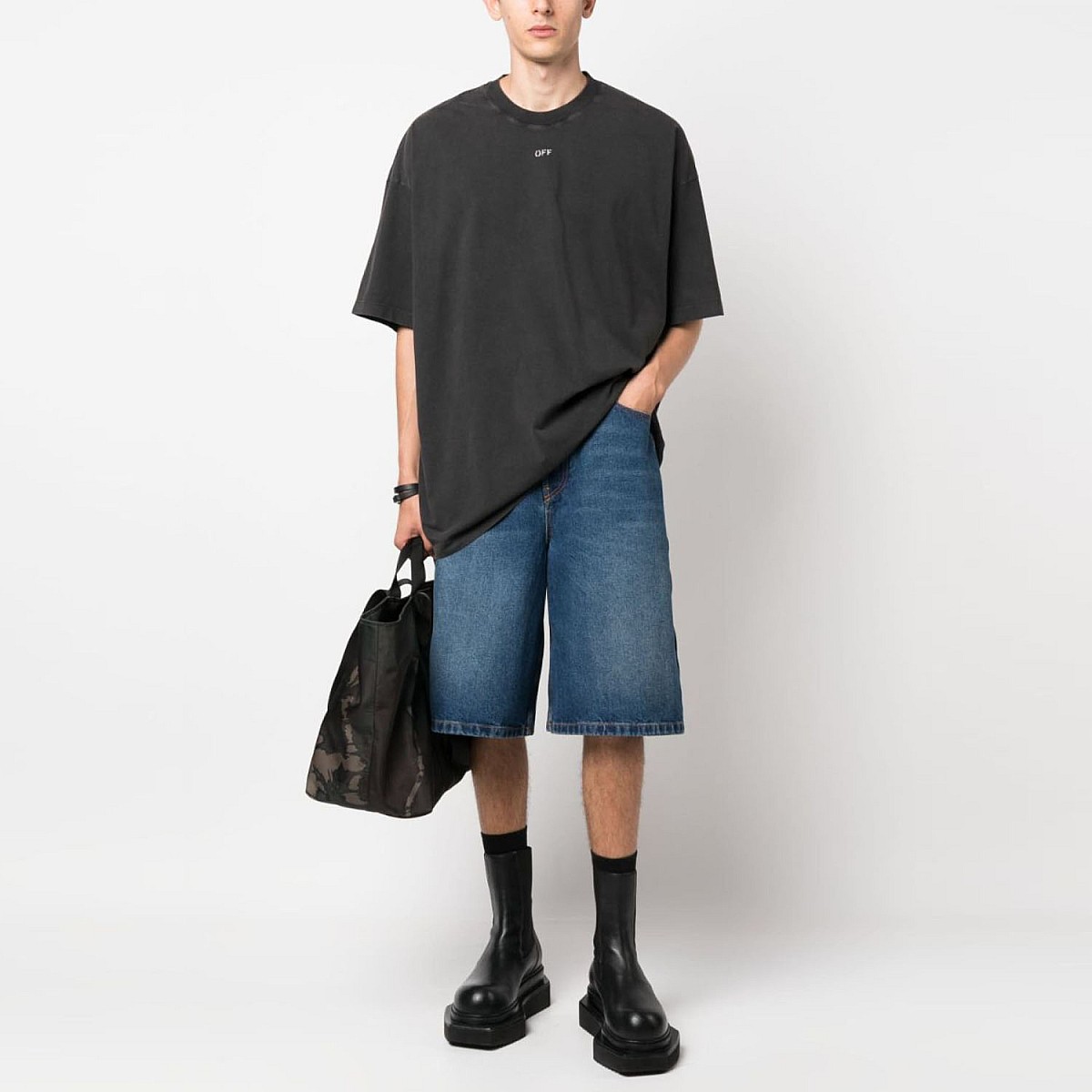 Шорти Off White ARR Tab Zip Denim Loose SH Medium Blue No