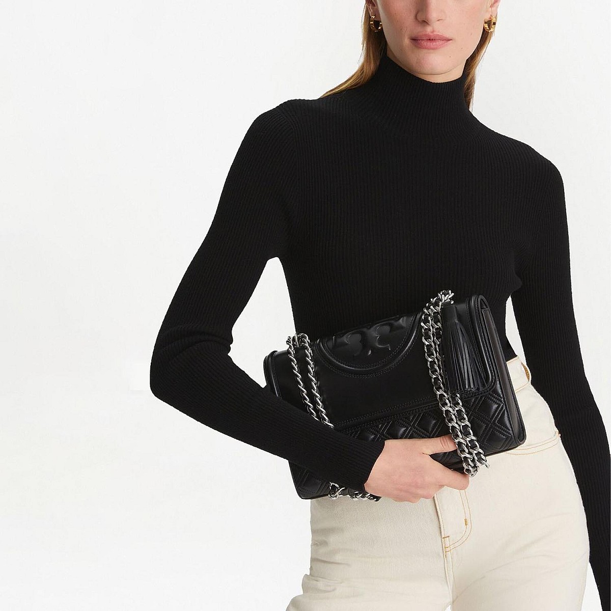 Сумка Tory Burch Fleming Convertible Shoulder Bag Black/Silver