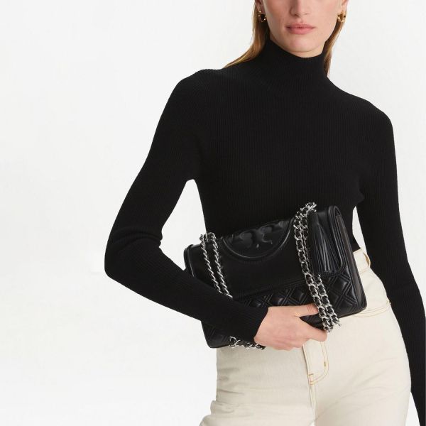 Сумка Tory Burch Fleming Convertible Shoulder Bag Black/Silver.