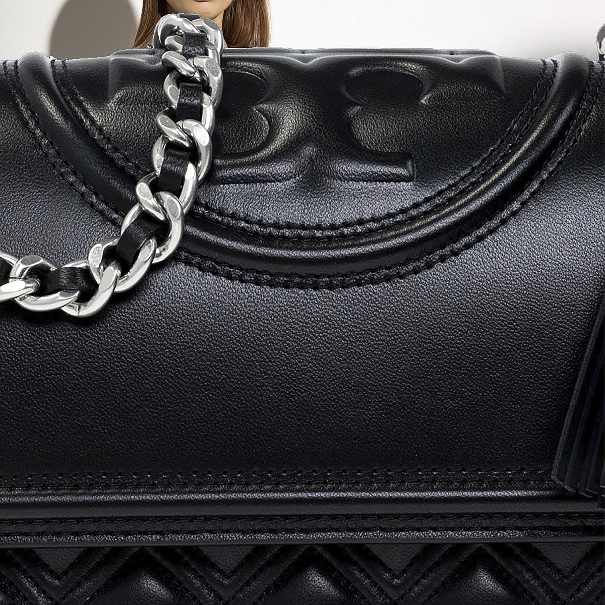 Сумка Tory Burch Fleming Convertible Shoulder Bag Black/Silver