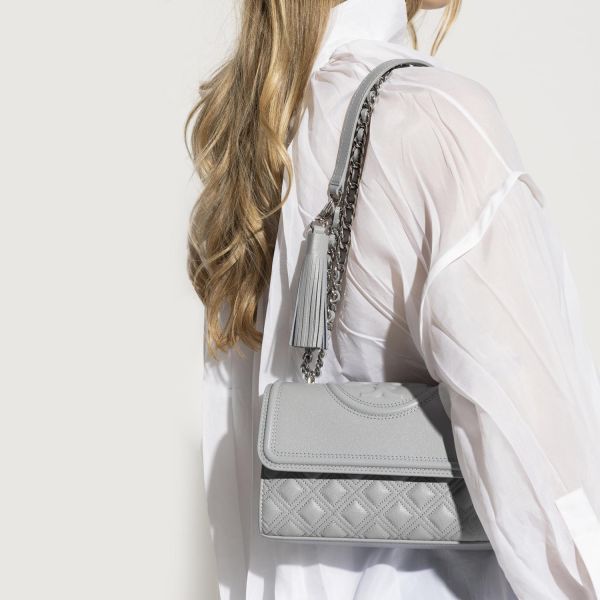 Сумка Tory Burch Fleming Soft Grain Small Convertible Shoulder Bag Slate.
