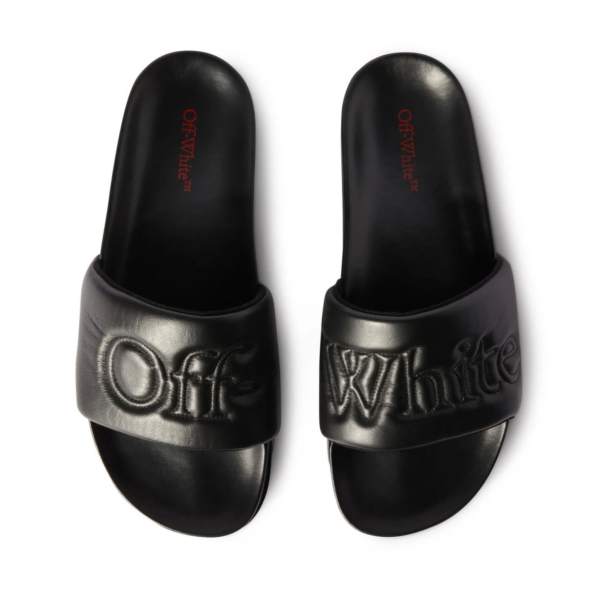 Шльопанці Off White Bookish Leather Slider Black Black