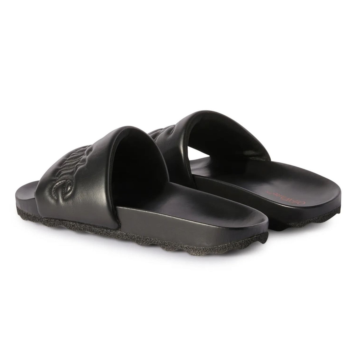 Шльопанці Off White Bookish Leather Slider Black Black