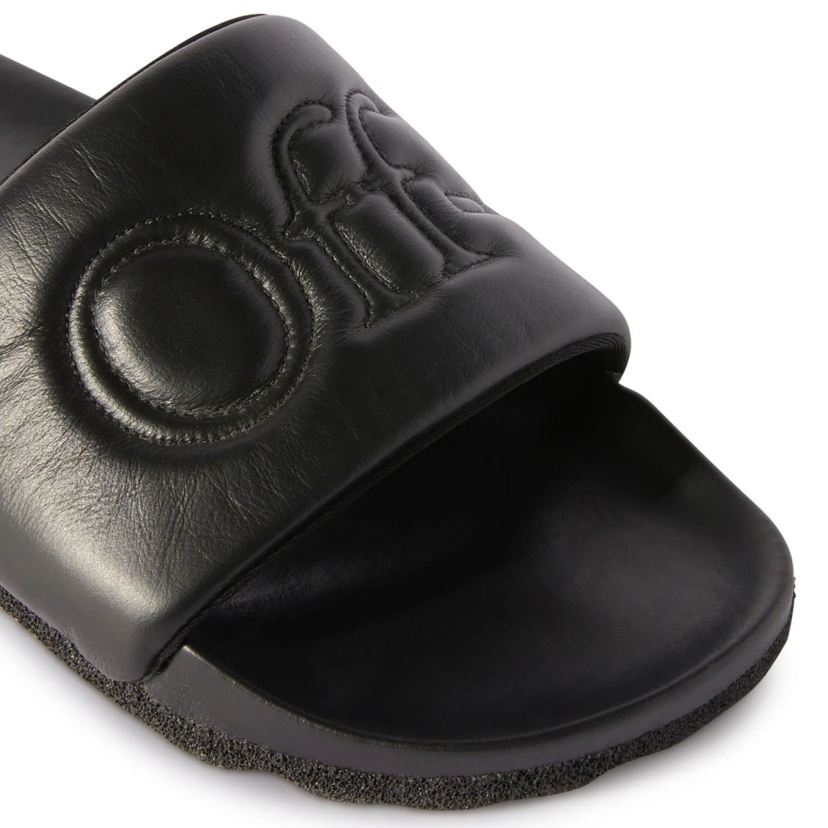 Шльопанці Off White Bookish Leather Slider Black Black