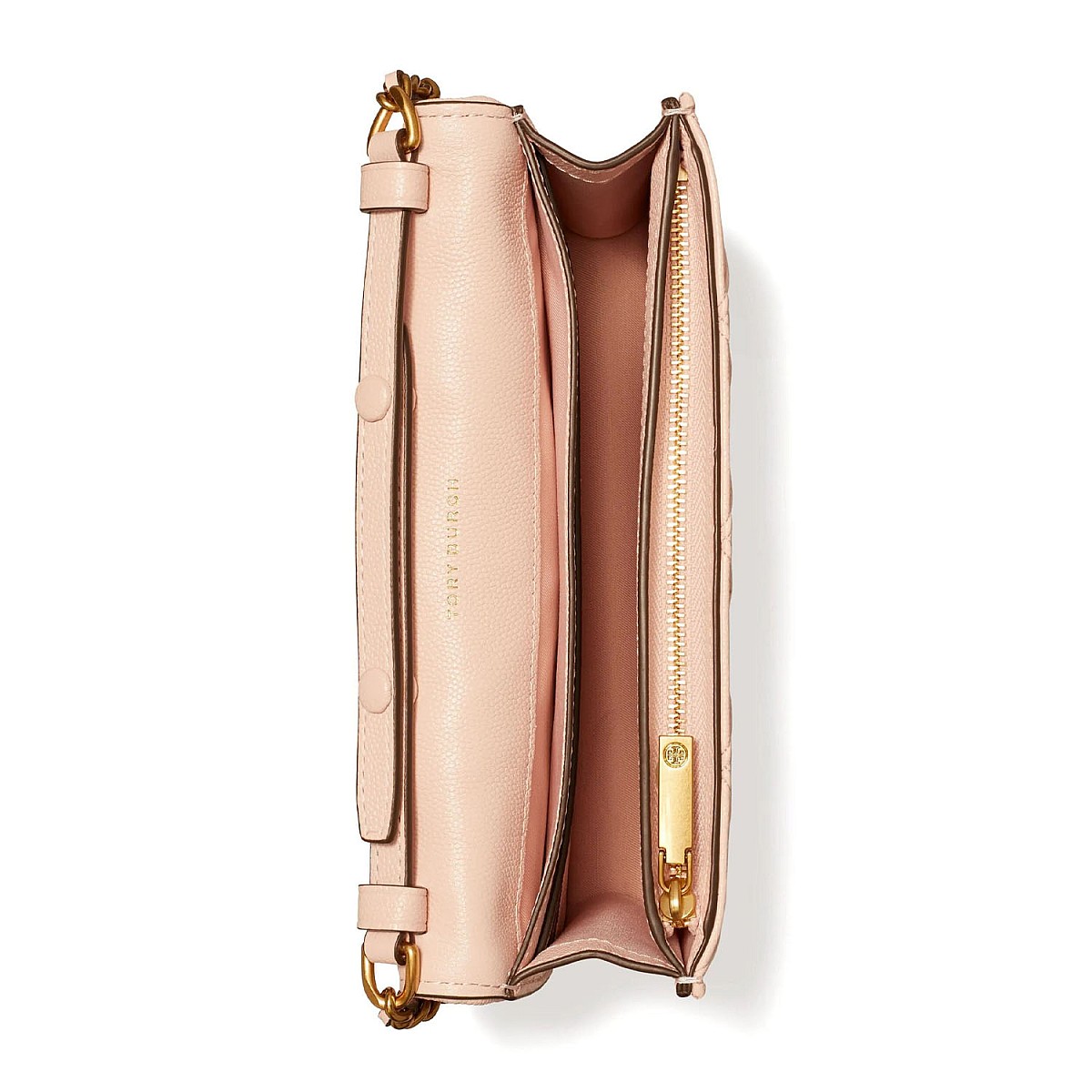 Сумка Tory Burch Fleming Soft Grained Chain Wallet Pink Down