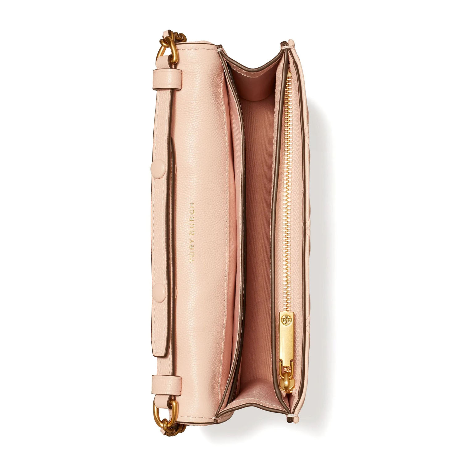 Сумка Tory Burch Fleming Soft Grained Chain Wallet Pink Down