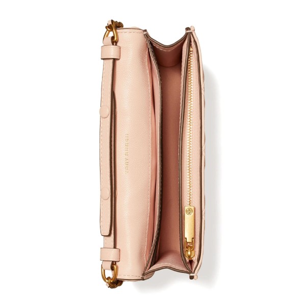 Сумка Tory Burch Fleming Soft Grained Chain Wallet Pink Down
