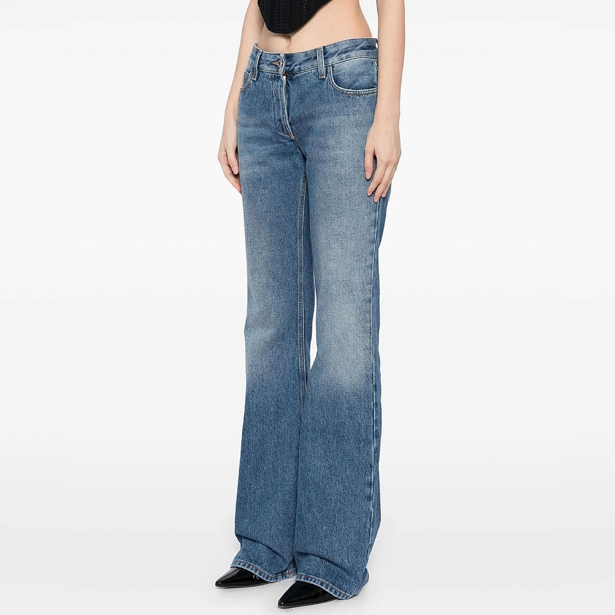 Джинсы Off White Slim Flared 5PKT Pants Blue No Color