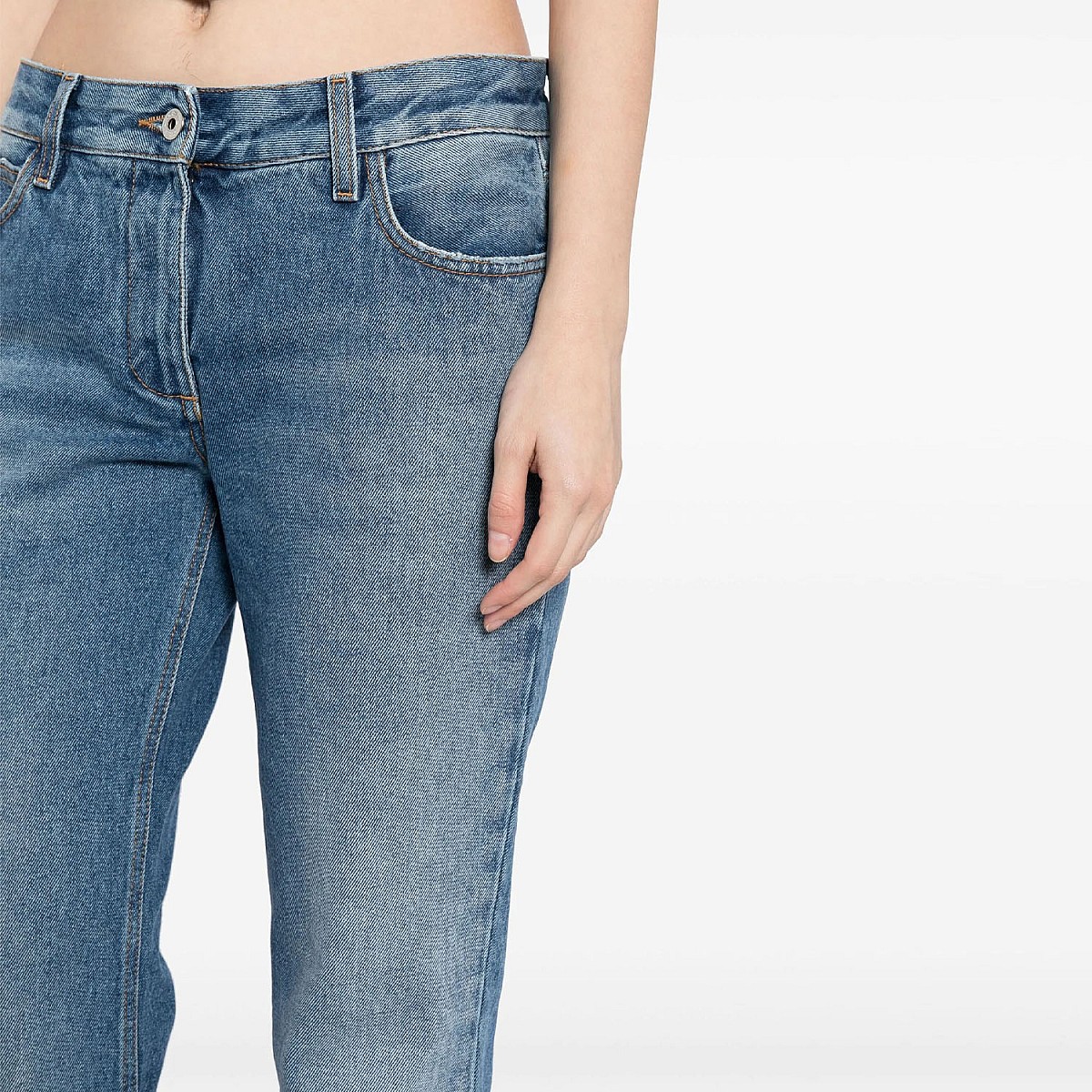Джинсы Off White Slim Flared 5PKT Pants Blue No Color