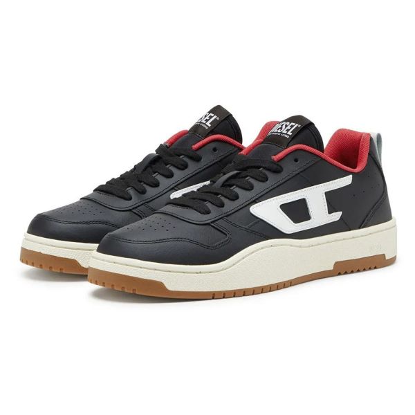 Кеди Diesel S-Ukiyo V2 Low Jet Black/White/High Risk Red.