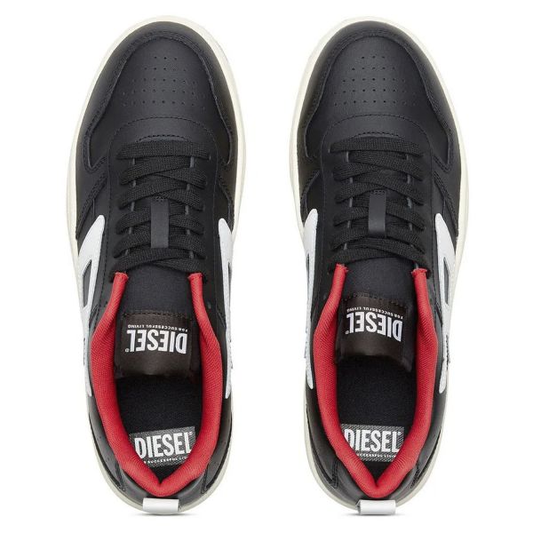 Кеди Diesel S-Ukiyo V2 Low Jet Black/White/High Risk Red.