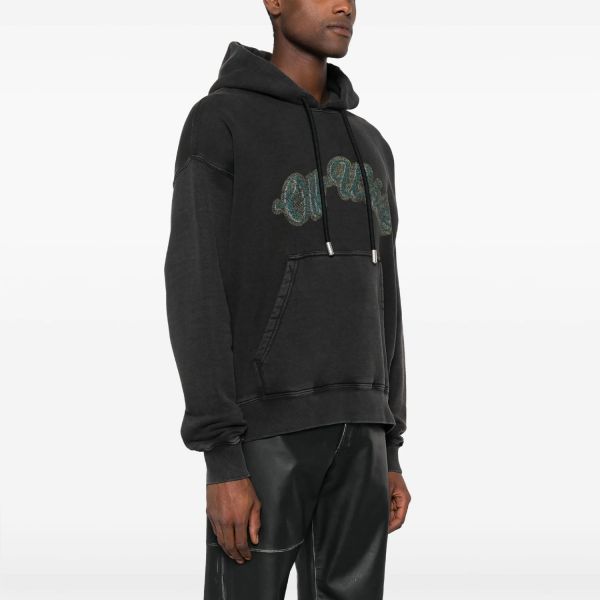 Худи Off White Green Bacchus Skate Hoodie Black College.