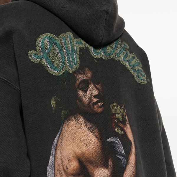 Худи Off White Green Bacchus Skate Hoodie Black College