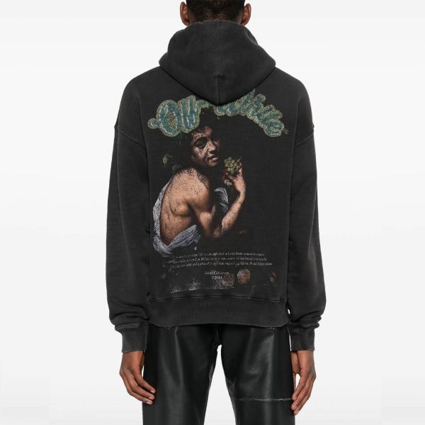 Худи Off White Green Bacchus Skate Hoodie Black College.