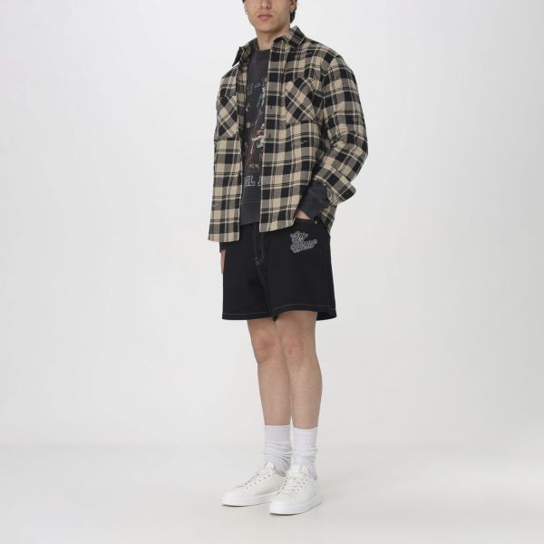 Шорти Off White Dark Washed Shorts with Logo Embroidery.