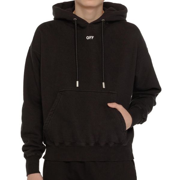 Худи Off White Brushed Cotton ARROW Embroidered Hoodie.