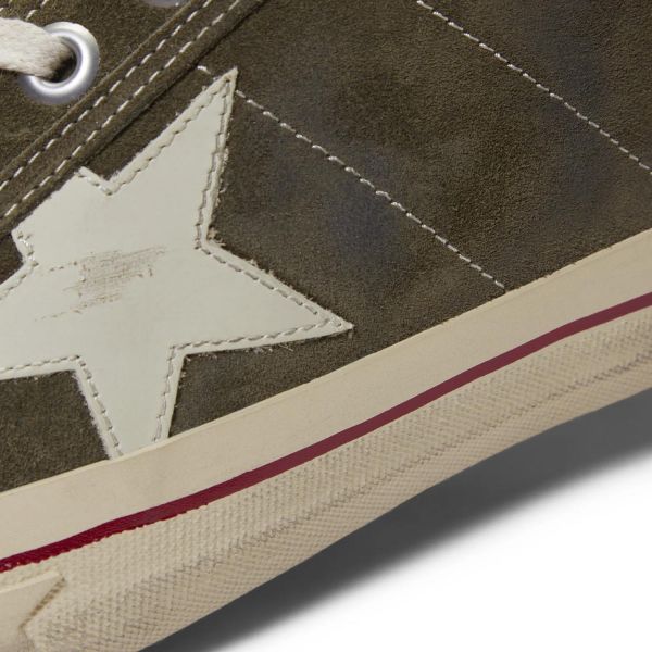 Кеди Golden Goose V-Star 2 Dark Green/Ivory.