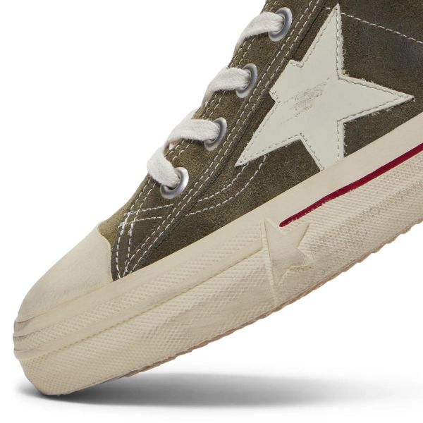 Кеди Golden Goose V-Star 2 Dark Green/Ivory.